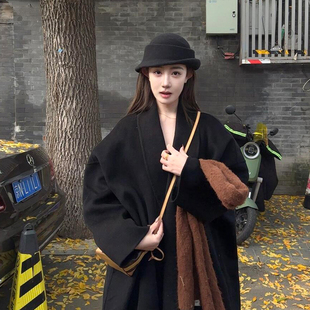 复古小礼帽女士秋冬2025新款羊毛休闲渔夫帽赫本风高级氛围感黑色