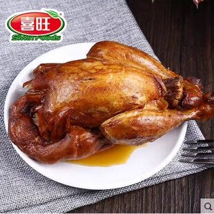 山东特产 烟台喜旺烤鸡500g 熟鸡烧鸡秘制熟食即食鸡喜旺包邮