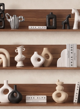 中古侘寂风酒柜高级感装饰品