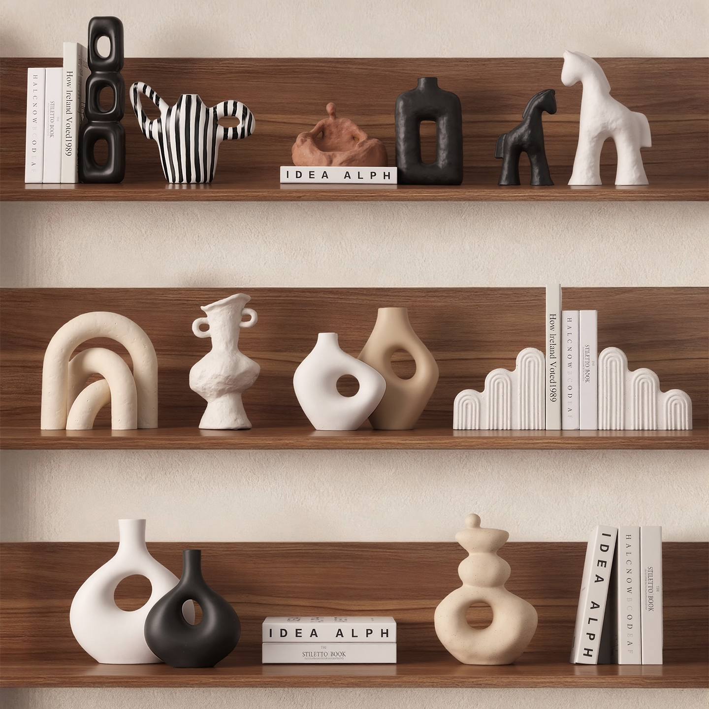 中古侘寂风高级感小众客厅酒柜电视柜壁龛装饰品法式复古艺术摆件