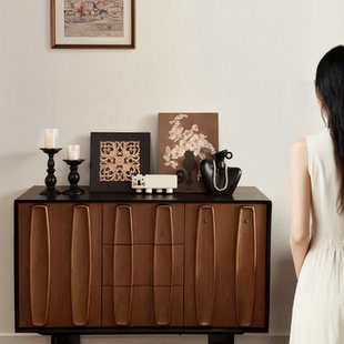 中古风客厅玄关钥匙收纳斗柜餐边柜摆件装饰画高级感乔迁新居礼物