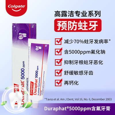 德国版Colgate高露洁Duraphat多乐氟高氟预防蛀牙薄荷去黄牙膏
