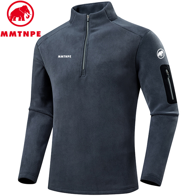 猛犸北极象长袖T恤男士户外运动休闲抓绒保暖卫衣秋冬新款上衣男