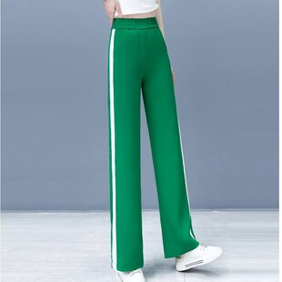 裤 2026年裤 高腰宽松阔腿休闲直筒运动坠垂感长裤 夏季 子拖地 女新款
