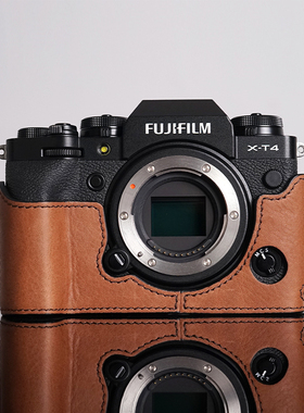 MrStone富士XT4相机皮套适用X-T4保护套壳真皮底座相机包手柄配件