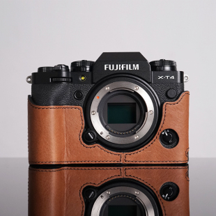 MrStone富士XT4相机皮套适用X T4保护套壳真皮底座相机包手柄配件