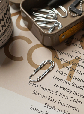 UH原创大号简约回形针潮牌复古别针书页夹金色黑色书签装包挂饰品