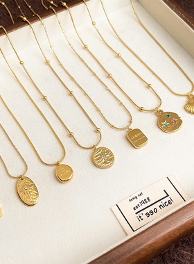 极简主义项链镀18k金蝴蝶锁骨链时尚气质锆石轻奢百搭高级感颈链