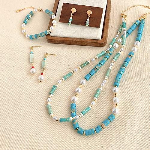 绿松石首饰套装国风新中式