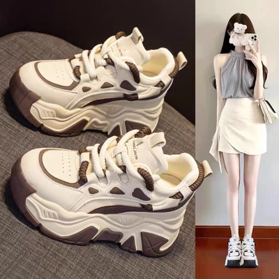 断码品牌内增高老爹鞋女秋冬季新款小个子厚底网红百搭运动鞋子