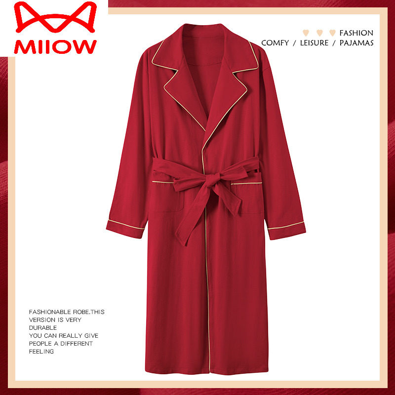 家居服本命年纯棉睡袍猫人男