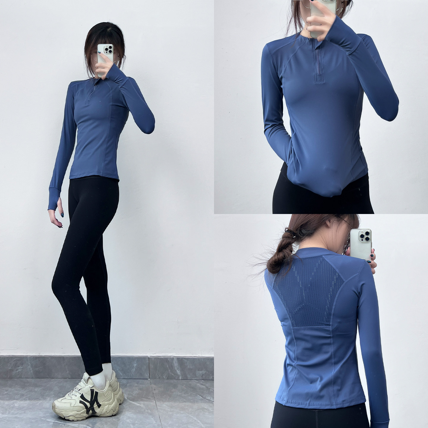 瑜伽服羽毛球跑步上衣女长袖春秋新款运动普拉提晨跑健身服健身房