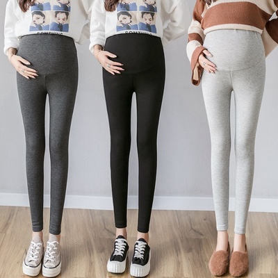 孕妇打底裤春秋装裤子外穿弹力托腹加绒加厚托腹裤大码孕妇装冬季