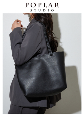 POPLAR小众高级感软皮单肩大包包女2025新款大容量百搭通勤托特包