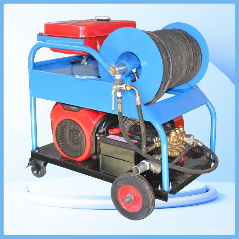 汽油驱动高压水射流管道疏通机小型物业堵塞饭店下水道疏通泵