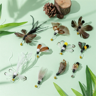 新款逗猫棒仿真昆虫替换头小飞虫猫咪玩具幼猫适用逼真