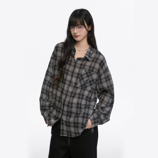 开衫 King 男女情侣款 衬衫 上衣外套衬衣 Prince透气宽松小方格长袖