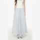 King Prince花苞长裙半身裙中长休闲裙子女蓝色大摆裙A字长裙伞裙