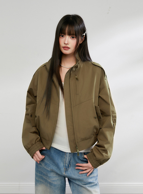 King Prince春季新款美式复古短款夹克外套流行休闲春季工装上衣