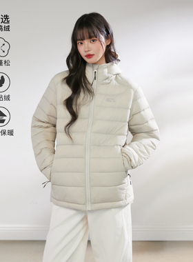 King Prince2025年冬季轻薄白鸭绒连帽排骨羽绒服情侣保暖外套