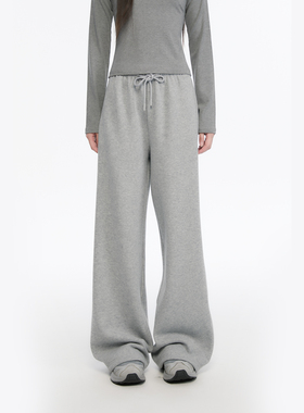 King Prince加绒卫裤2025年秋季新款女士绒感休闲直筒长裤舒适