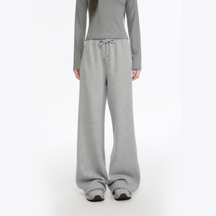 女士绒感休闲直筒长裤 King 新款 2025年秋季 舒适 Prince加绒卫裤