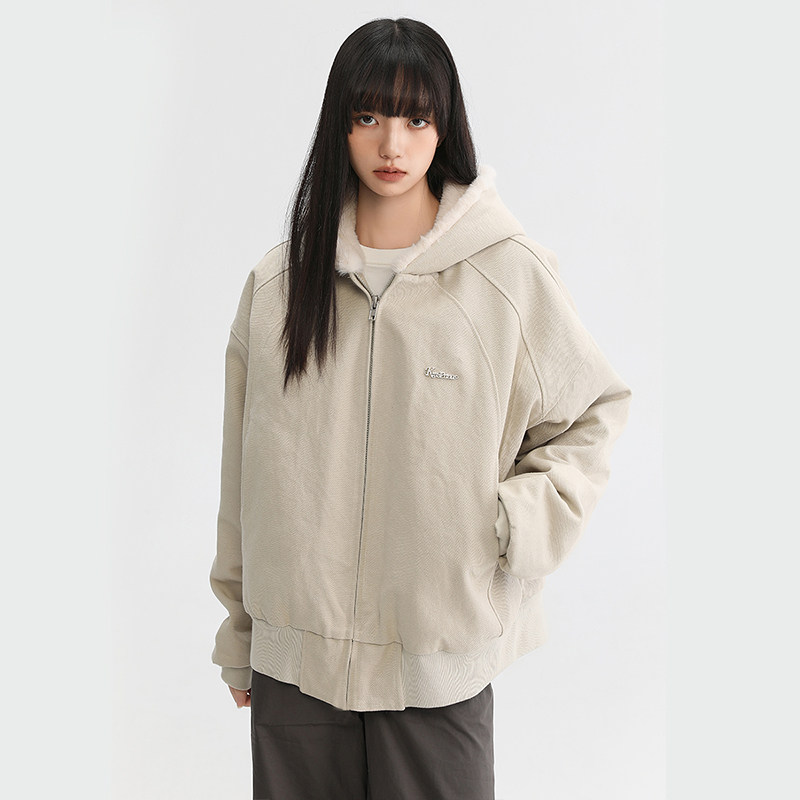 King Prince毛绒拼接加厚外套cleanfit重磅帆布水洗棉服工装夹克,男装,棉衣,淘宝优惠券,粉丝福利购,淘宝优惠卷