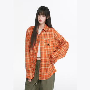 开衫 King 男女情侣款 多巴胺格纹格子衬衫 上衣外套衬衣 Prince美式
