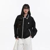 King Prince贝壳绣哈灵顿夹克通勤百搭短宽松翻领短外套上衣潮