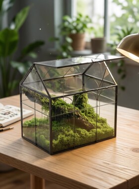 透明玻璃桌面造景花房爬宠饲养箱