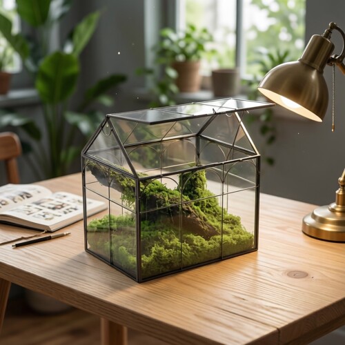 透明玻璃桌面造景花房爬宠饲养箱