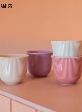 爱陶乐Loveramics北欧直纹杯陶瓷咖啡杯单品combo杯小澳白品香杯