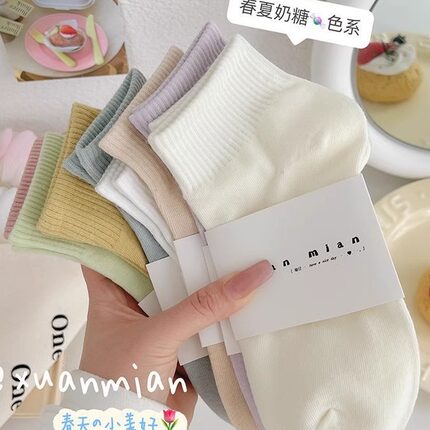 袜子女春秋款中筒袜防臭夏季薄款棉袜女士潮长筒秋冬短袜