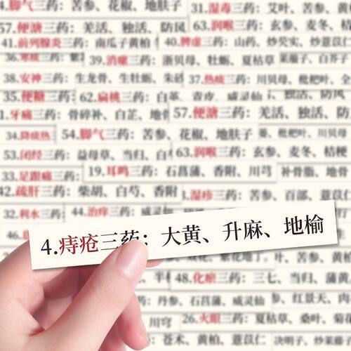 160张中医三药贴纸草药搭配笔记医学生学习贴画装饰桌面墙面防水