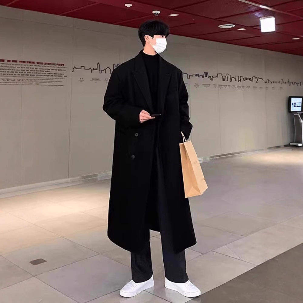 无羊绒呢子风衣外套韩版宽松落肩