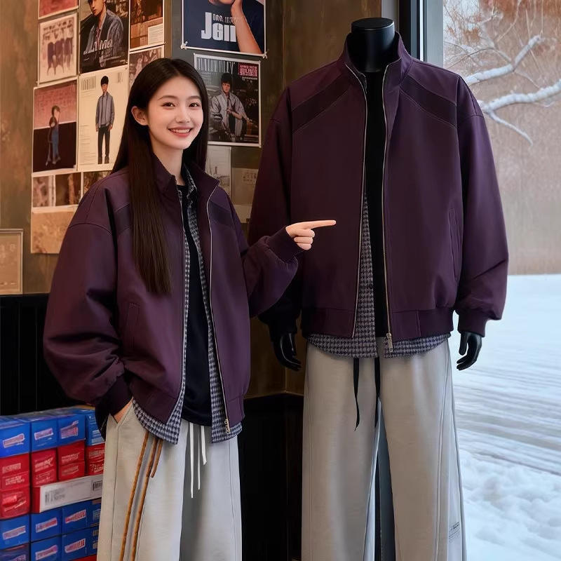 克男女感廊形高街棒球服短款外套
