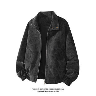新款 宽松时尚 港风大码 潮牌皮夹克男式 皮衣外套上衣外衣 美式 秋季