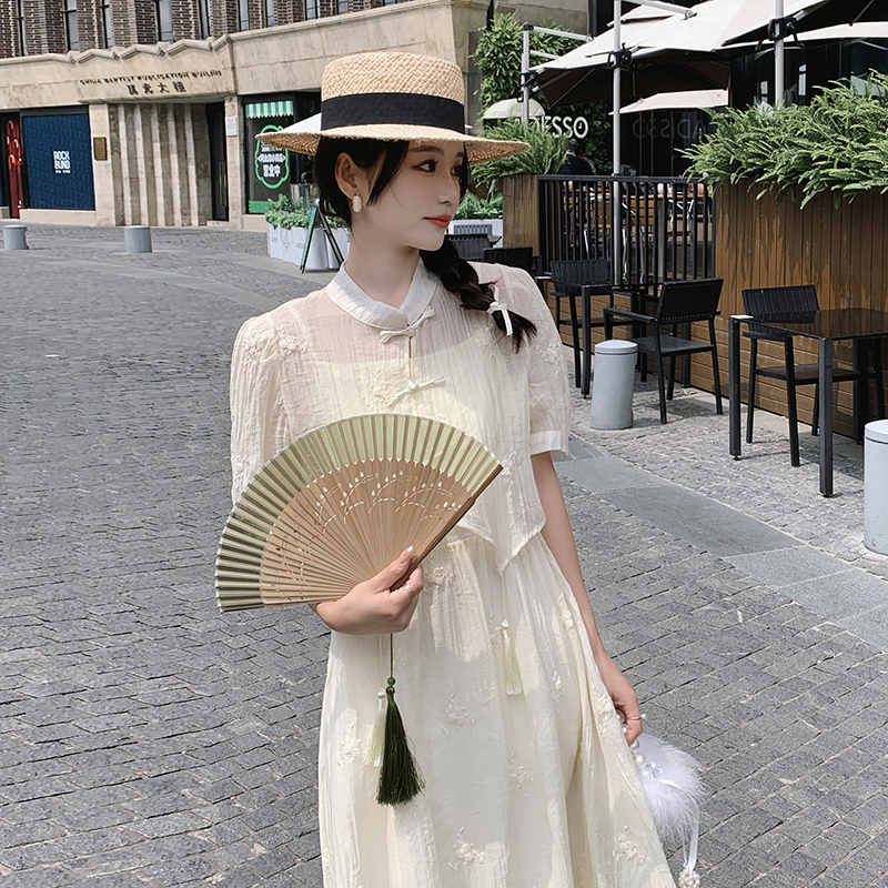 现货风刺绣套装连衣裙259-9370-P145198，女装连衣裙，美俪侎