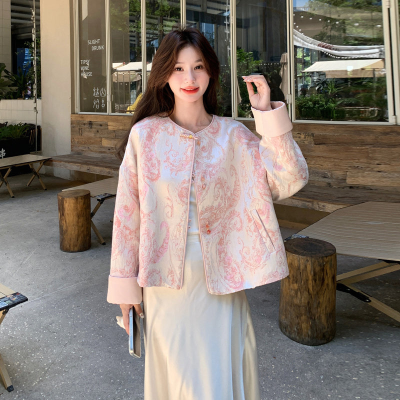 现货新中式粉色风外套2B233-9729-P165228,女装汉服/婚纱/旗袍/礼服,2B233