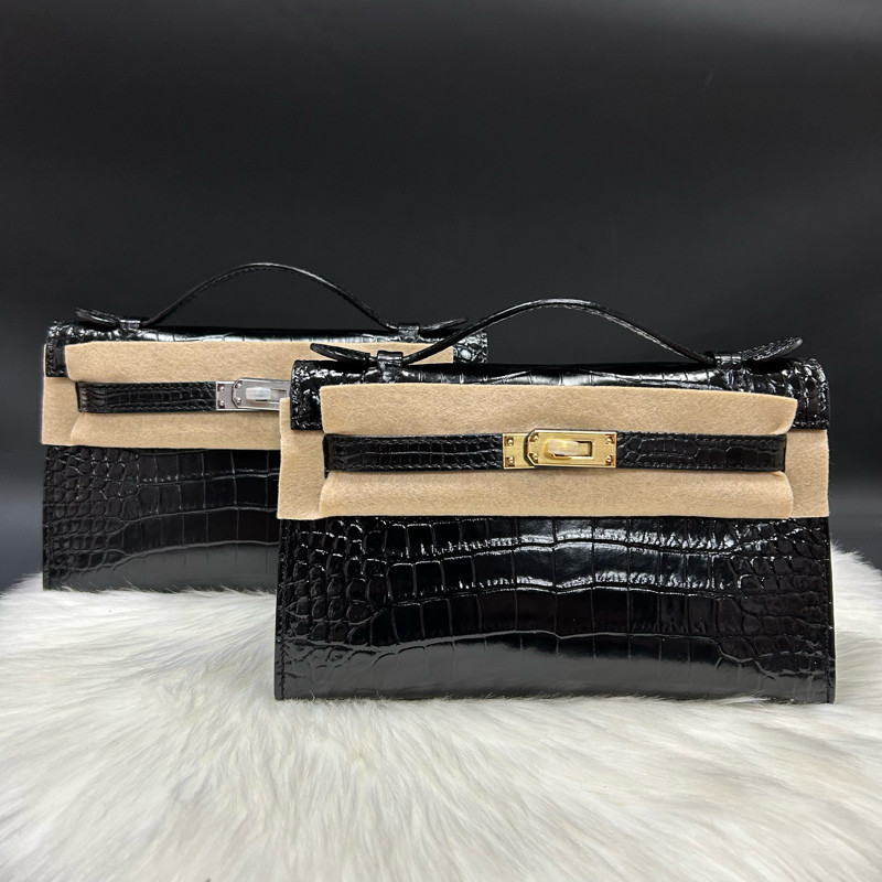 25鳄鱼皮一代凯莉包女士休闲百搭真鳄肚皮手提女包潮流单肩斜跨包