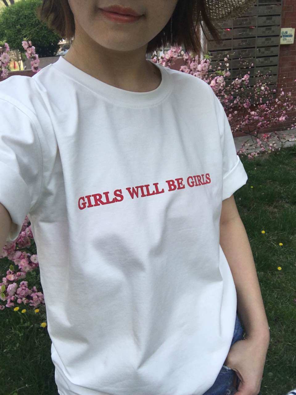 秒杀！自制 人手一件Slogan T字母简单百搭女孩白色上衣T恤18夏新