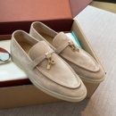 女休闲平底英伦流苏扣真皮懒人一脚蹬单鞋 超软 老钱风lp乐福鞋