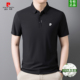 中年翻领纯色冰丝polo衫 皮尔卡丹100%桑蚕丝男士 薄款 T恤夏季 短袖