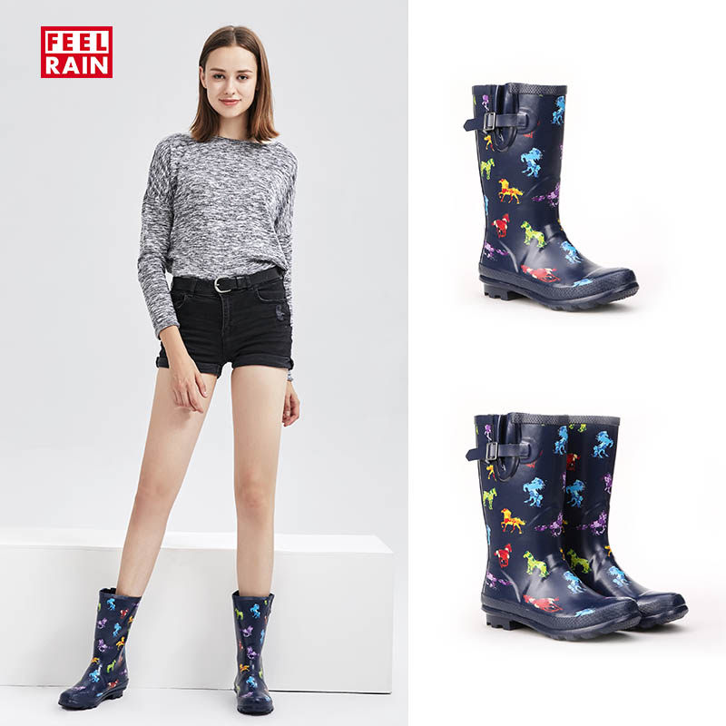 时尚女士中筒雨鞋成人防滑女式水鞋女式套鞋韩国雨靴女款胶鞋水靴