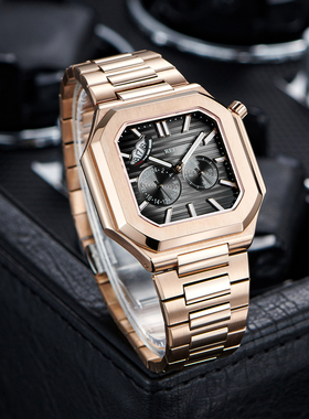 方形男士全自动机械手表夜光防水腕表商务休闲山峰3系列RGA20S9