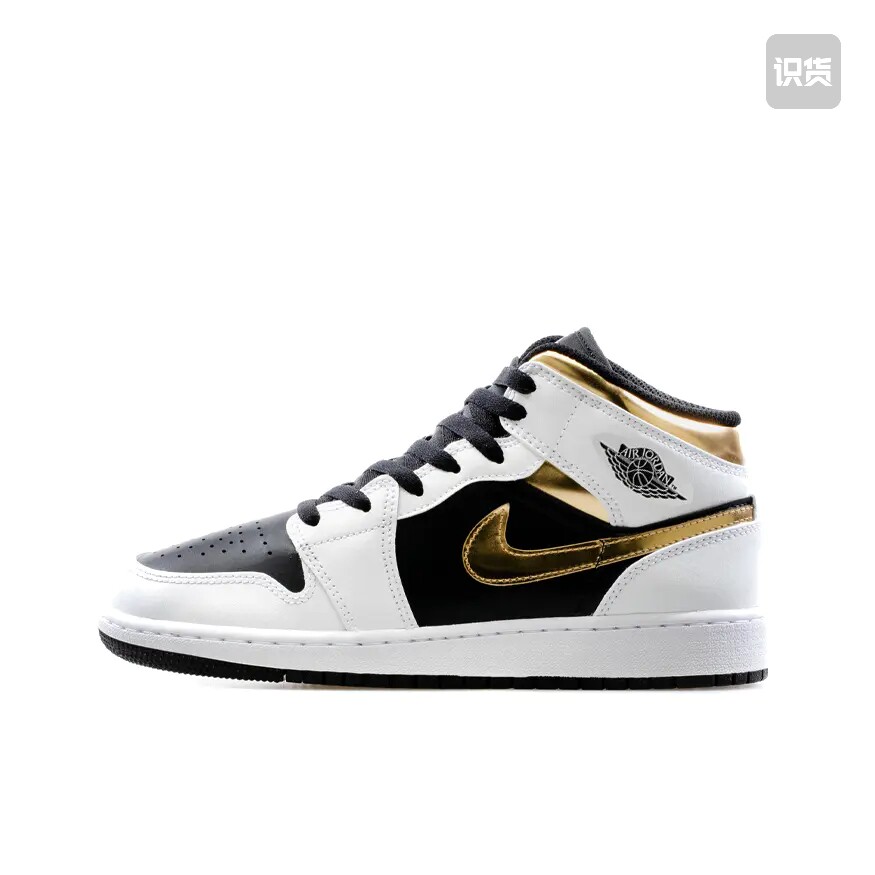 Air Jordan 1 板鞋 运动休闲鞋 GS/白黑金554725-190山东ls仓