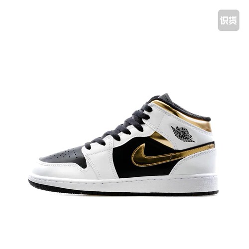 Air Jordan 1 板鞋 运动休闲鞋 GS/白黑金554725-190山东ls仓