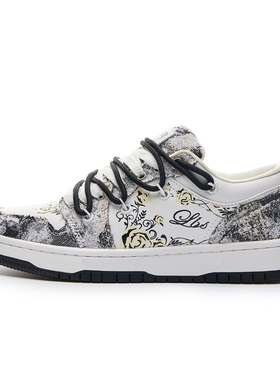 LAZYBONS超纤皮 男女解构双鞋带 复古潮流时尚 防滑蛇皮运动潮鞋