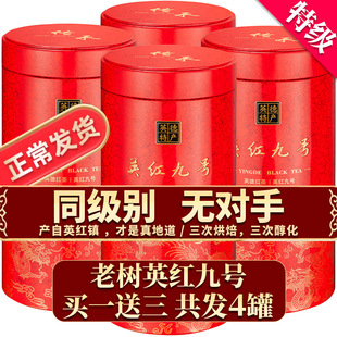 买一送三4罐英德红茶2025春茶新茶叶正宗英红九号特级浓香型罐装
