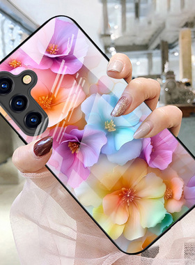SamsungS25ultra适用23FE三星S24手机壳22+21加20u玻璃A56外55女54花53case52电话15phone17高颜值16春2026潮